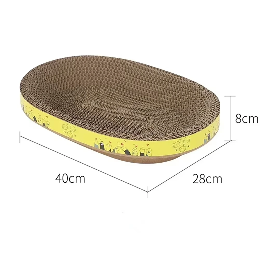 Arranhador para Gatos Oval de Papelão Ondulado 40x28x8cm Protege Móveis - Imagem 5