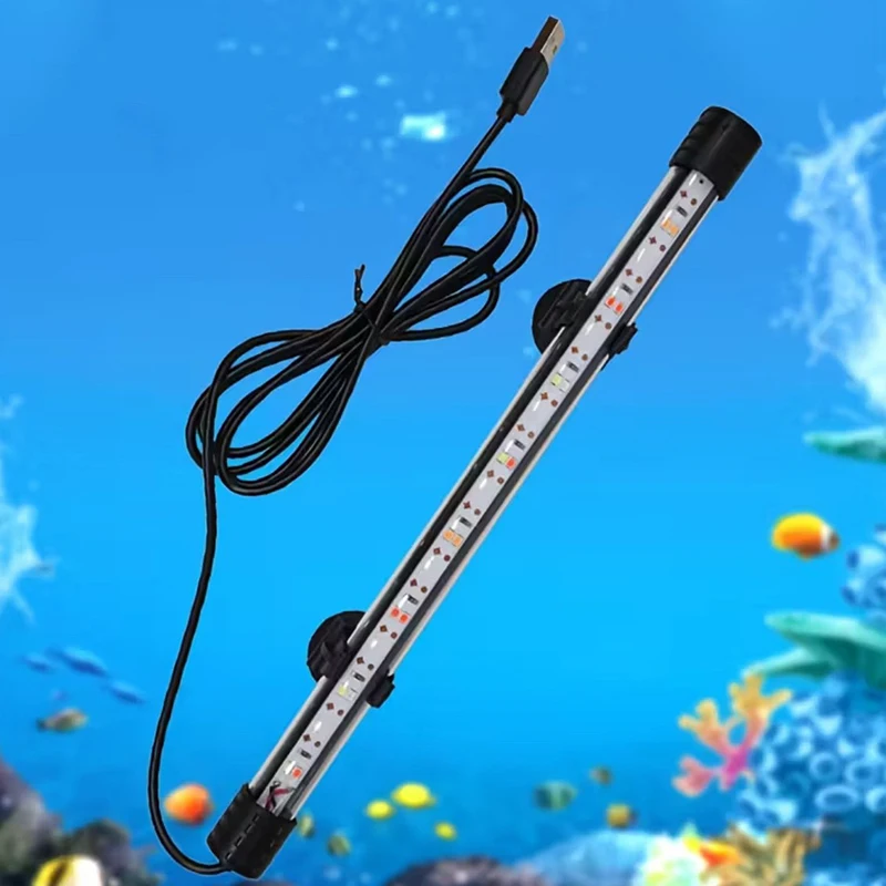 Luminária Submersível para Aquário LED 110-240V USB 17-47cm Uso em Terra ou Água - Imagem 2