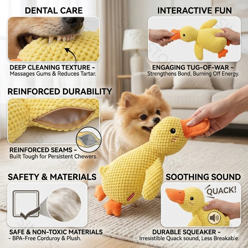 brinquedo molar pato amarelo cães pequenos