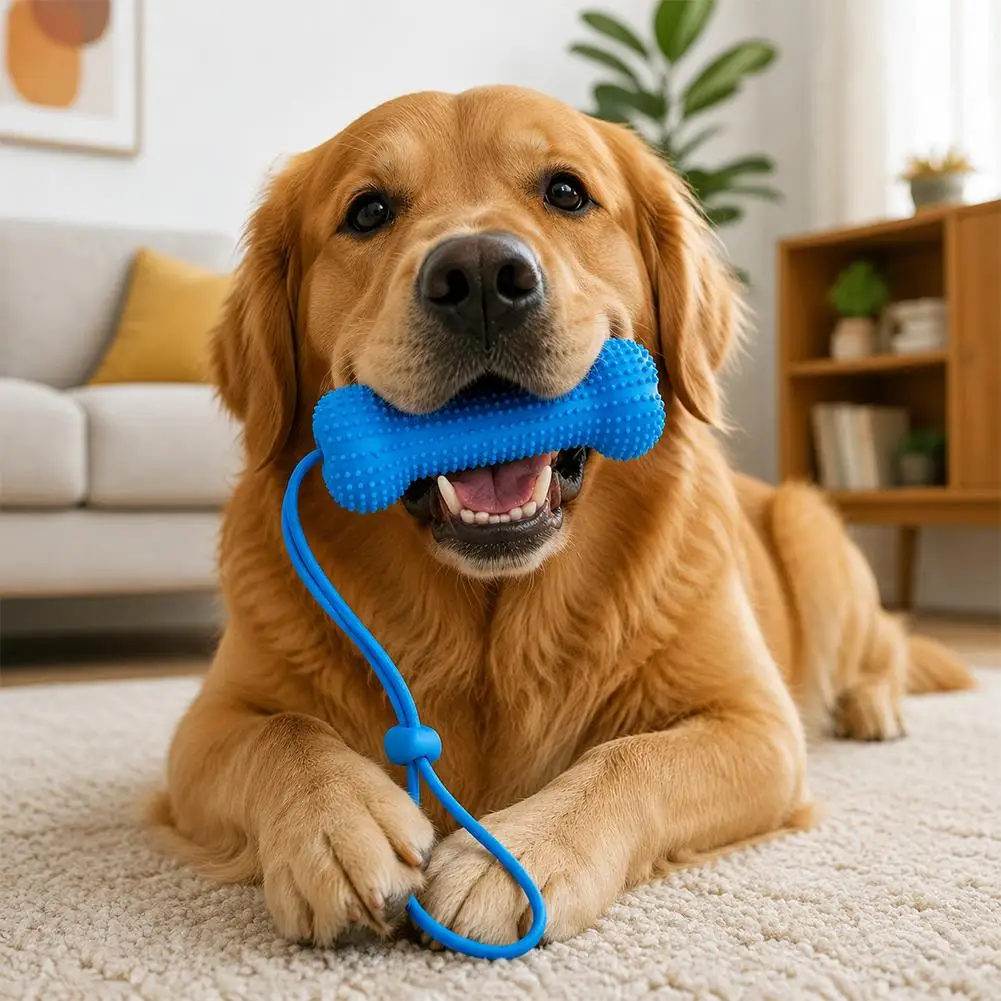 Brinquedo de Borracha para Cães TPR 10 cm com Corda Ajustável - Imagem 4