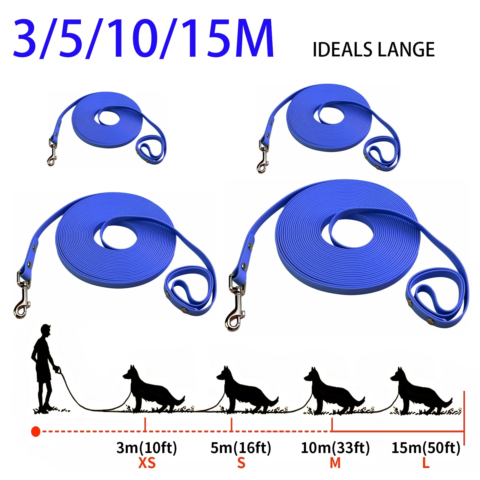 Guia Longa para Cães em PVC para Treinamento e Fácil Limpeza - Imagem 3