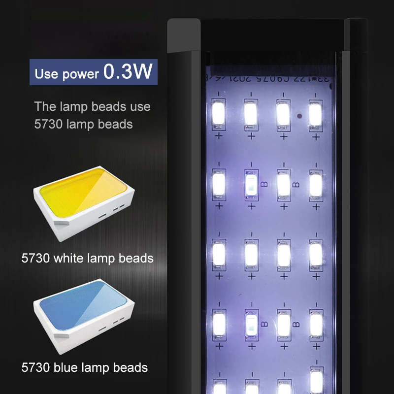 Luminária LED para Aquário Super Fina 220V com Luz Branca e Azul - Imagem 3