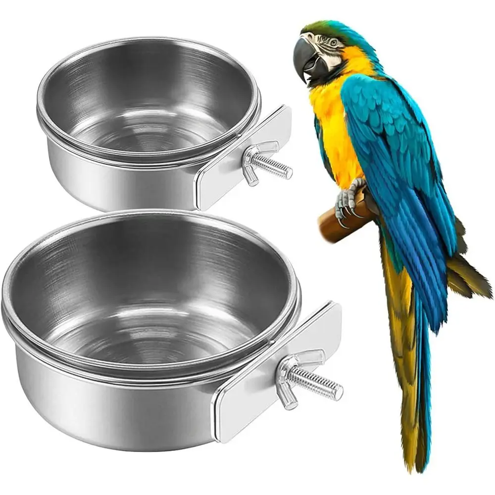 Comedouro Suspenso para Cães e Gatos de Aço Inoxidável 10x4.5cm para Gaiola - Image 5