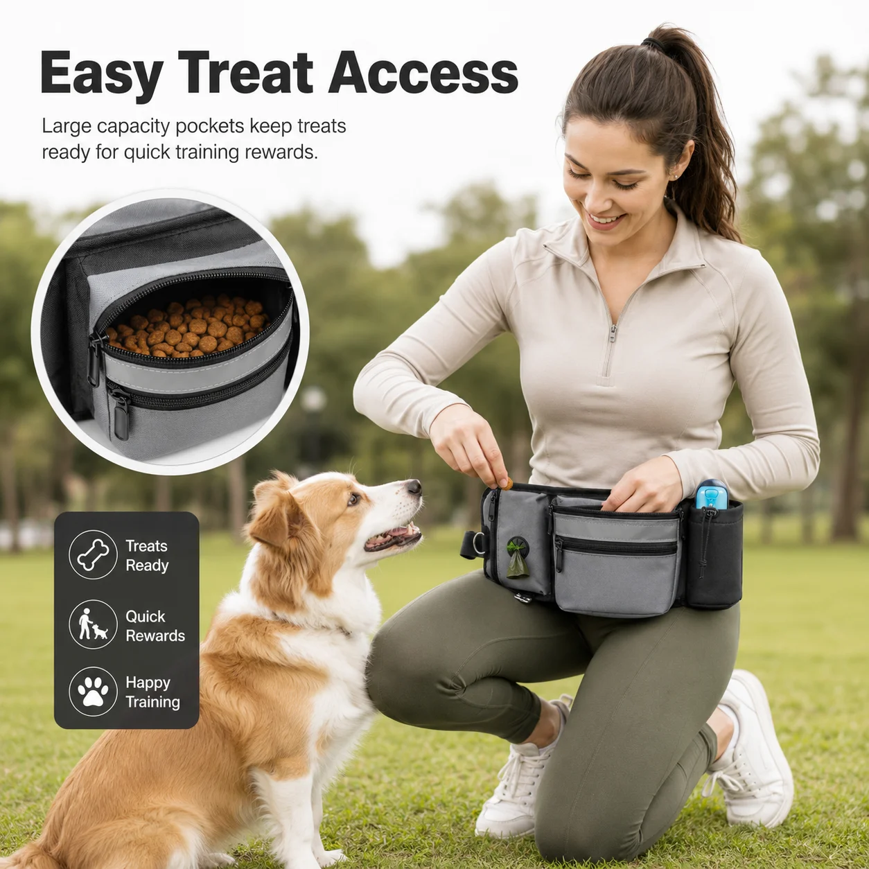 Bolsa de Cintura para Cães com Dispensador de Sacos e Suporte de Garrafa - Imagem 2