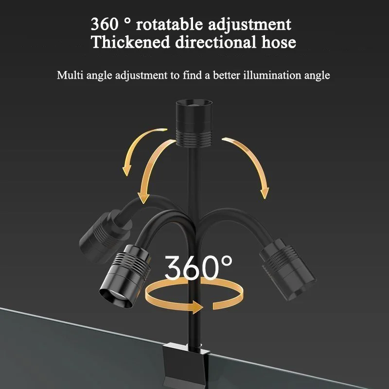 Mini Refletor COB LED para Aquário 3W USB Ajustável 360° - Imagem 5