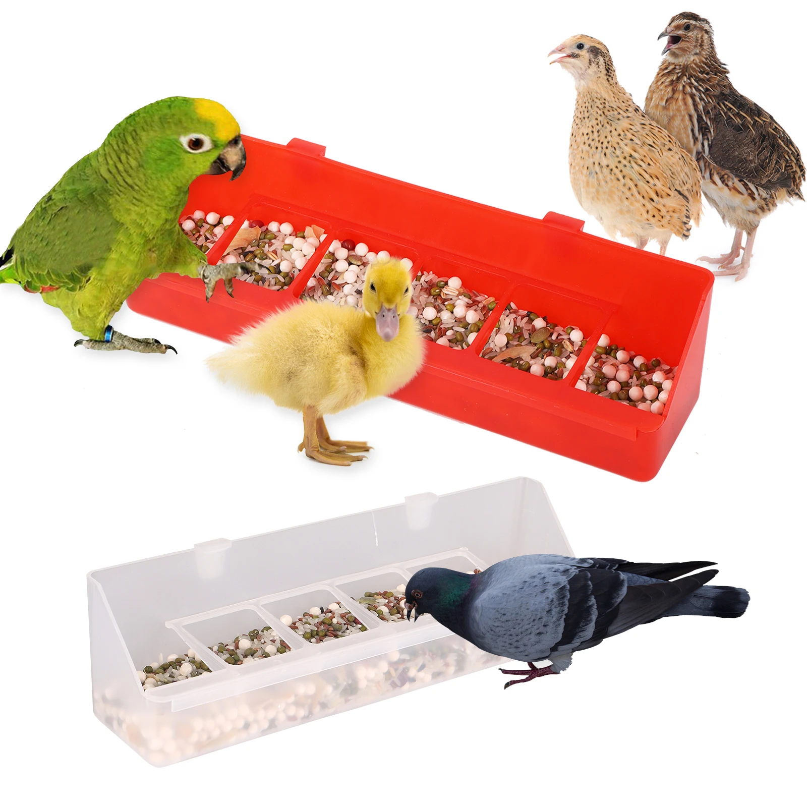Comedouro para Pássaros Removível com 6 Slots para Gaiola - Image 5