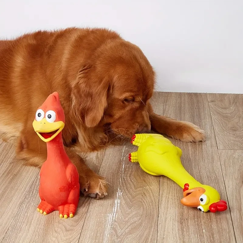 Brinquedo de Látex Galinha Amarela para Cães com Som de Apertar - Imagem 4