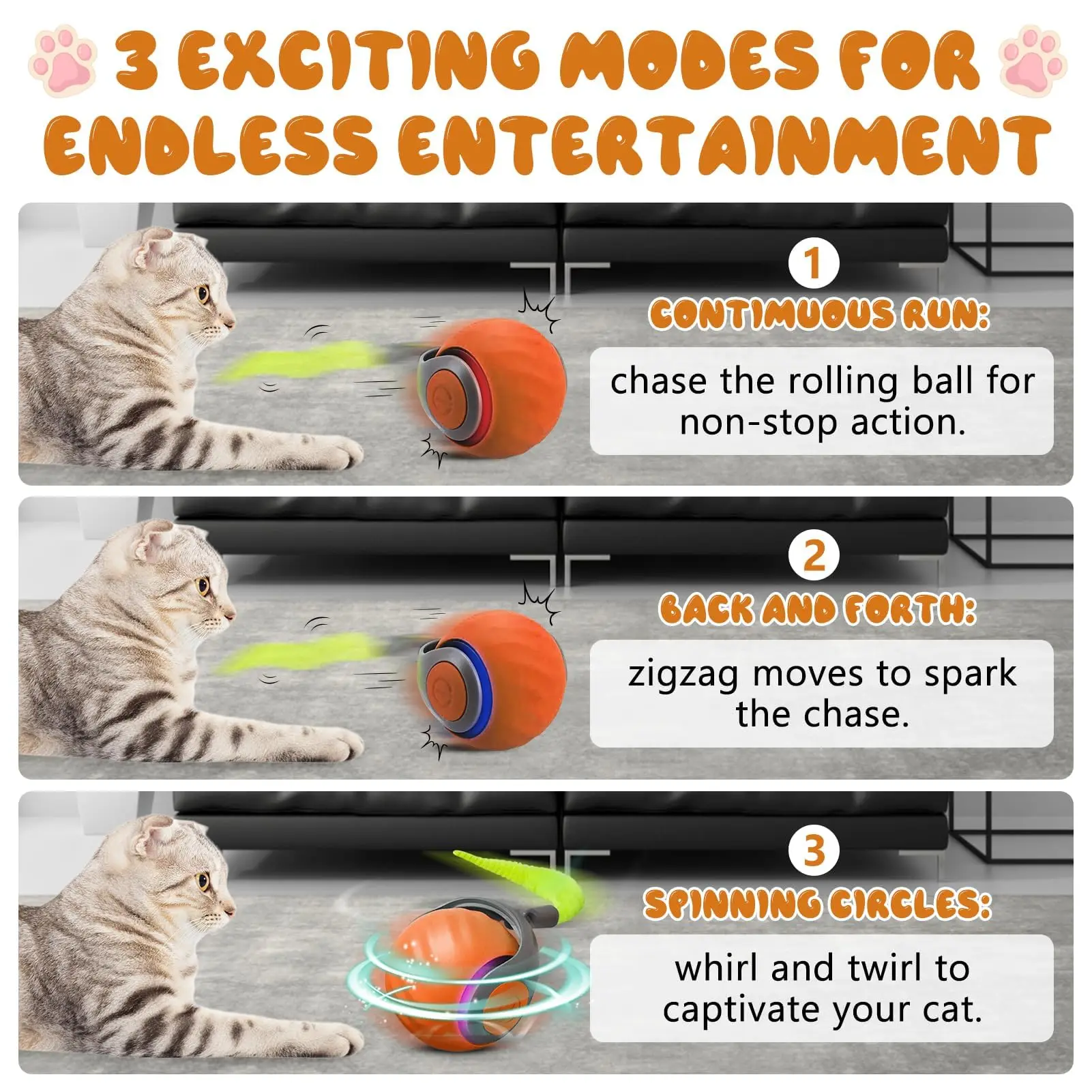 Brinquedo Interativo Speedy Tail para Gatos com Cauda e Ajuste de Duas Velocidades - Imagem 4