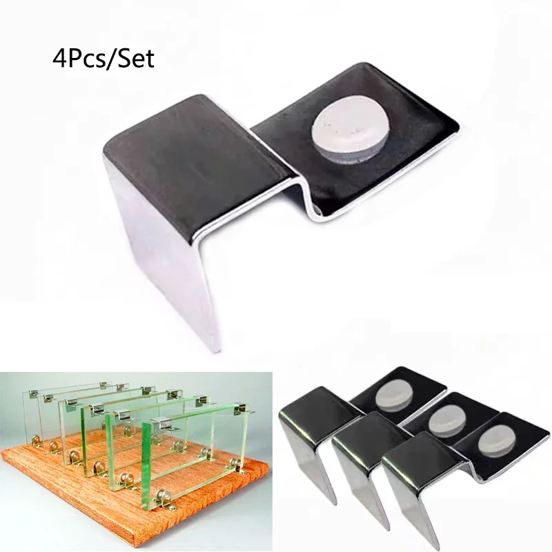 Clipes para Aquário de Aço Inoxidável 4 Peças para Vidro de 5 a 15 mm - Imagem 3