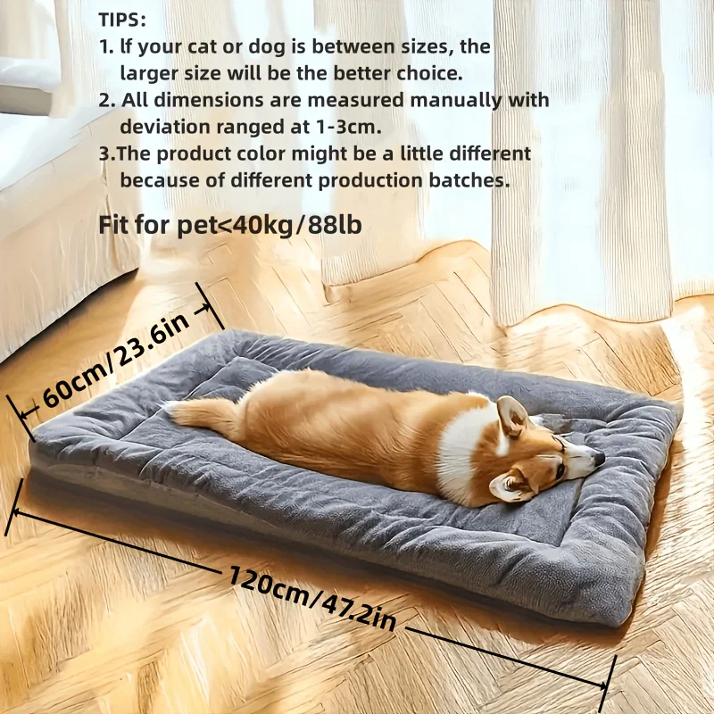 Cama Sofá para Cães e Gatos Grande de Pelúcia Retangular - Imagem 3