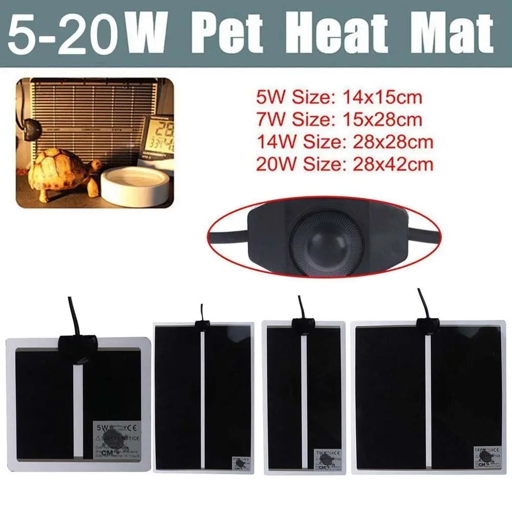 Tapete Aquecido para Répteis de PVC com Termostato e Potência Variável - Image 5