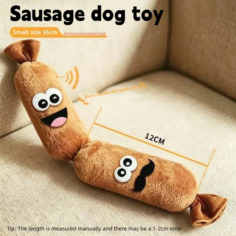 Brinquedo de Pelúcia para Cães Salsicha com Apito e Som - Imagem 6