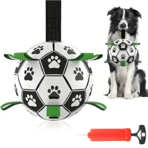 brinquedo de futebol para cães com anel