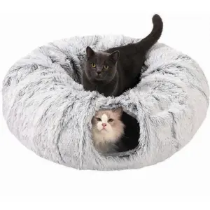 cama túnel para gatos de pelúcia