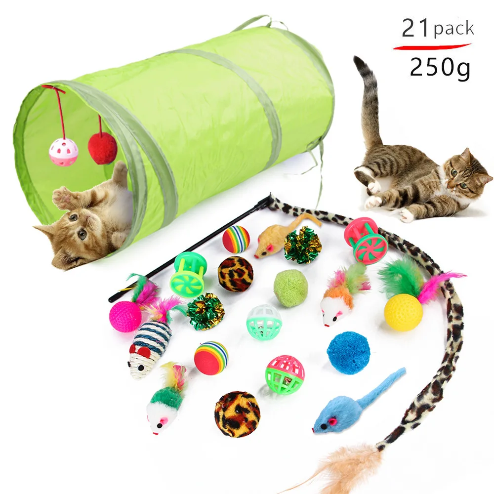 Kit Brinquedos para Gatos com 12-21 Peças e Rato de Sisal - Image 5