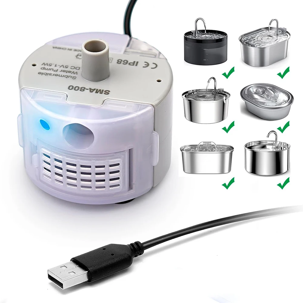 Bomba de Água USB para Fonte de Gatos com Luz LED - Image 2