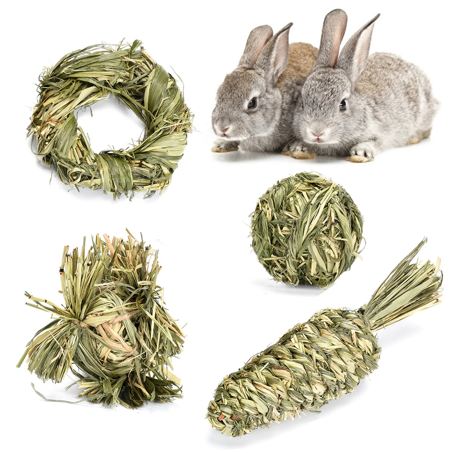 bolas de grama para roer coelhos
