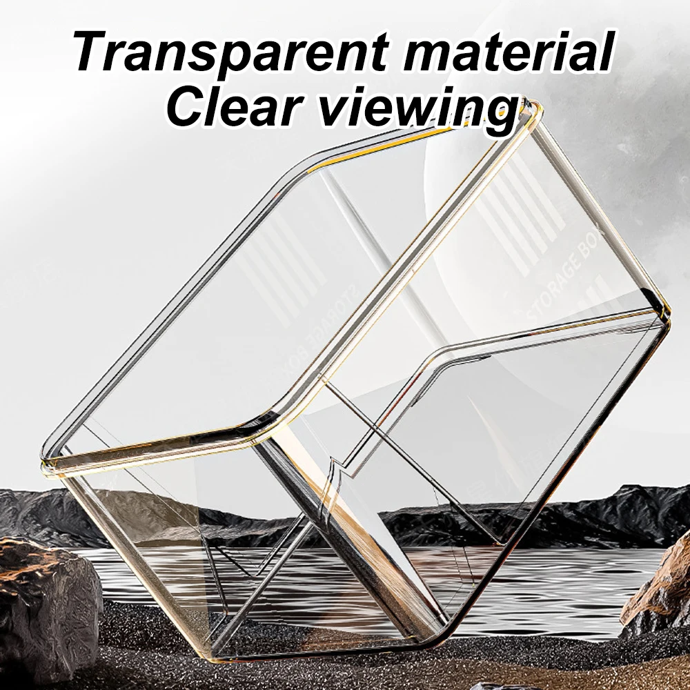Aquário Retangular Transparente para Mesa com Base Branca - Imagem 5