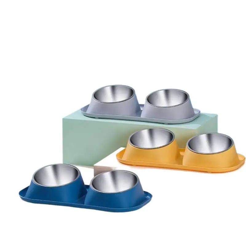 Tigela Dupla para Cães e Gatos de Aço Inoxidável com Base Antiderrapante - Imagem 6
