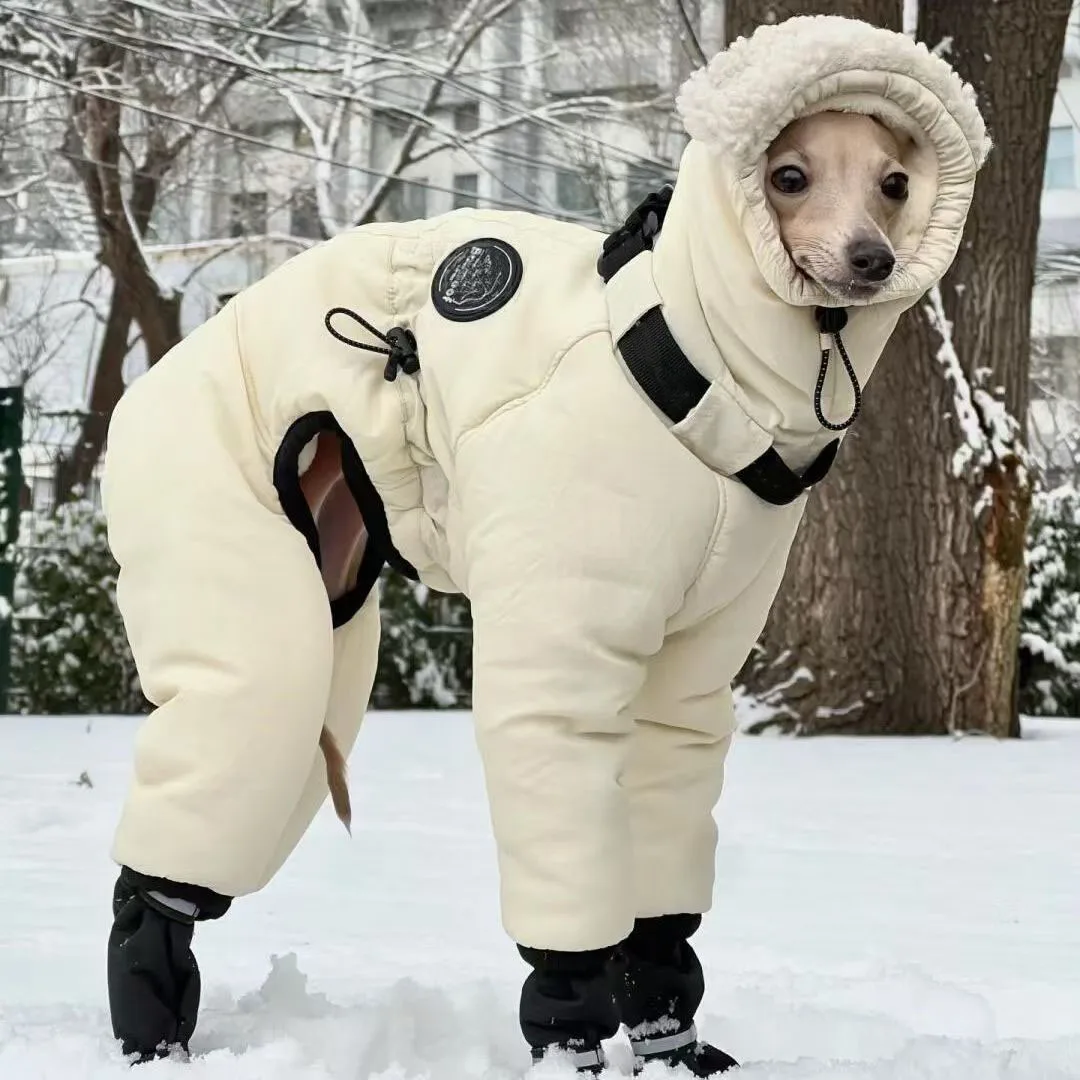 Jaqueta de Inverno para Cães Grandes com Capa Completa para Pescoço - Imagem 5