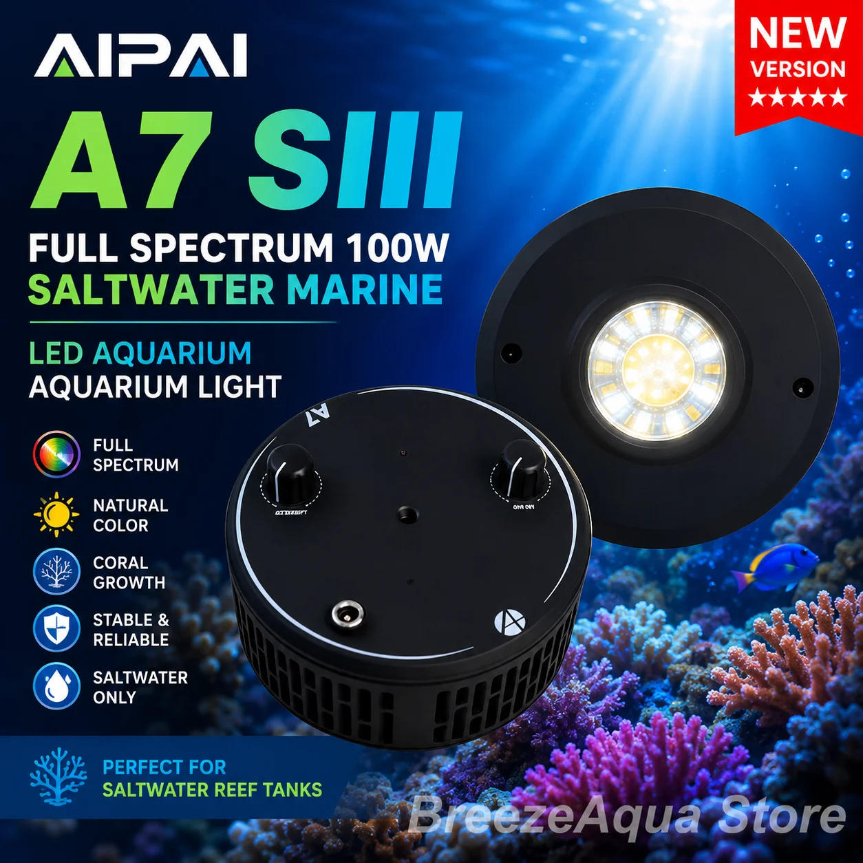 luz LED para aquário com controle WiFi