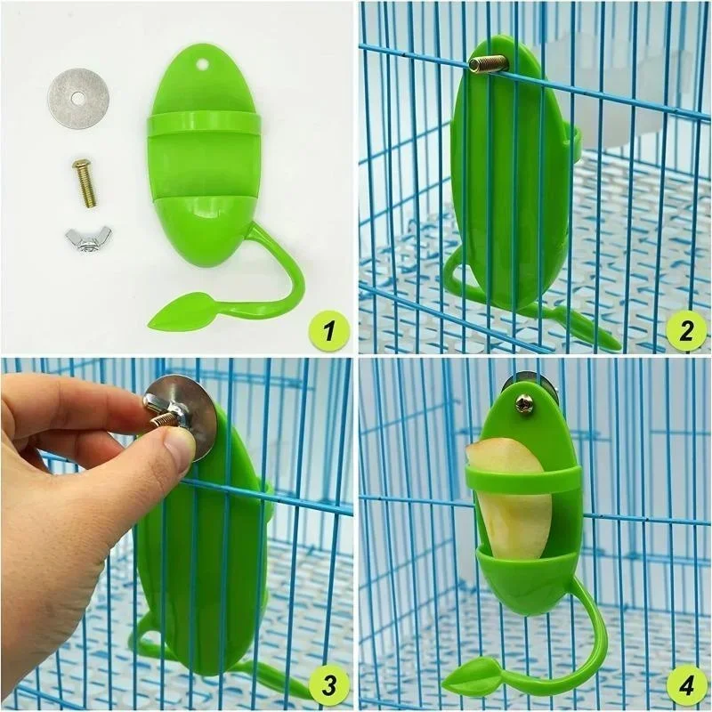Suporte para Osso de Choco para Pássaros de Plástico Verde 11 cm - Imagem 4