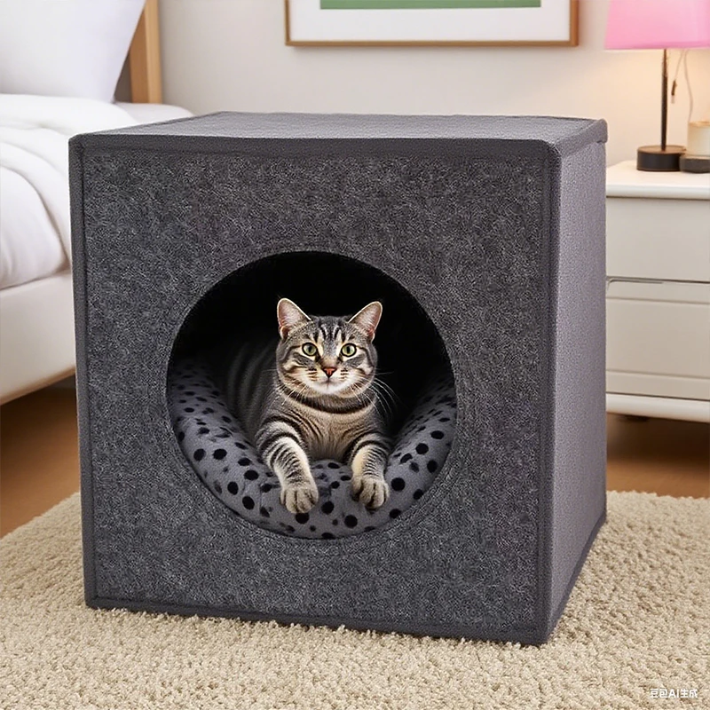 Casa Cubo para Gatos Dobrável 2 em 1 com Arranhador - Imagem 4