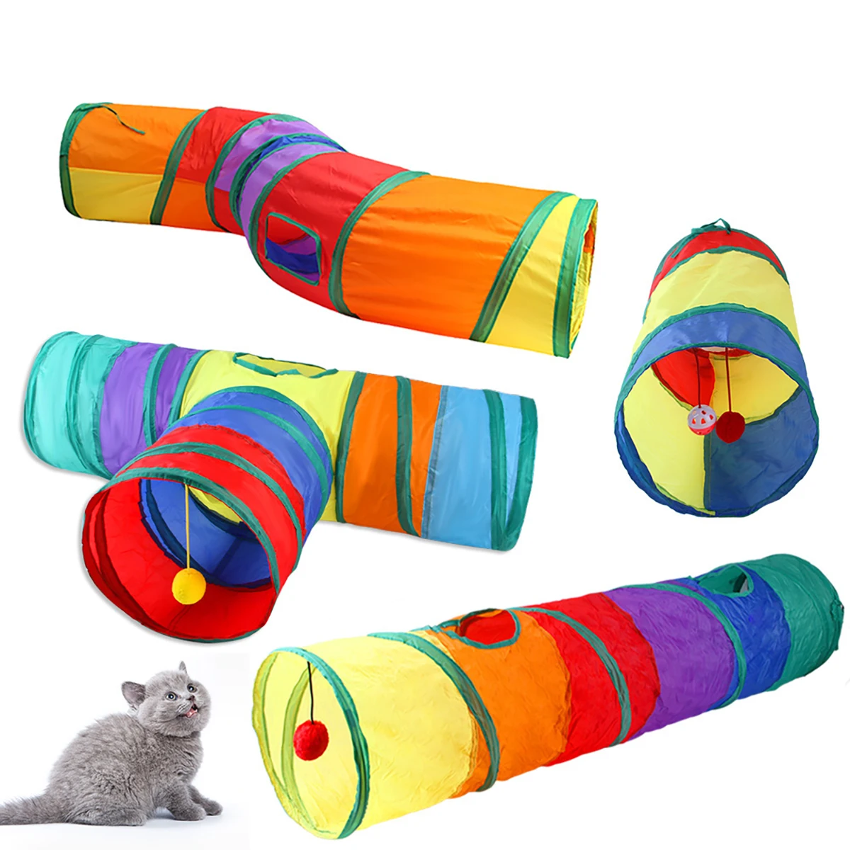 túnel dobrável para gatos