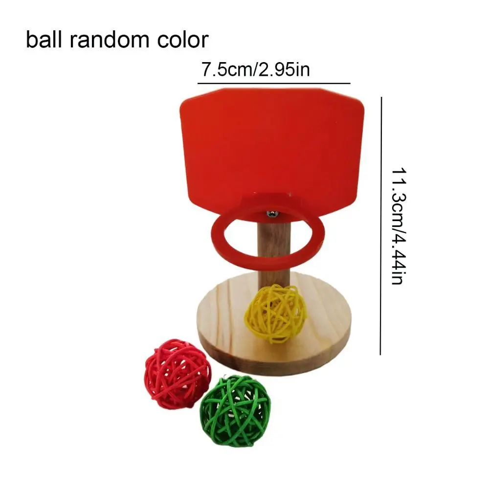 Brinquedo de Basquete para Pássaros de Madeira e Plástico - Imagem 5