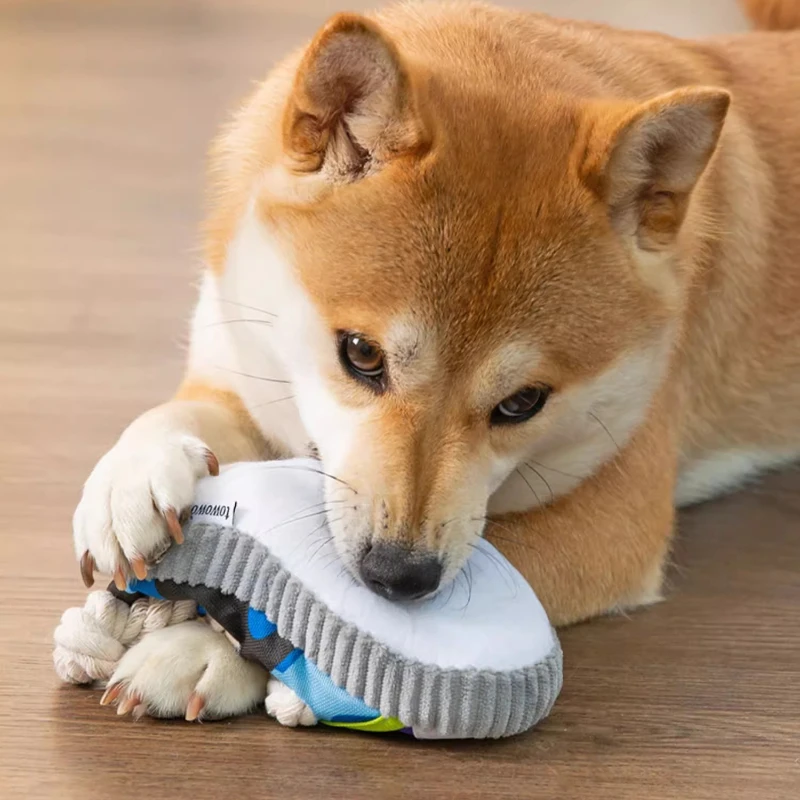 Brinquedo de Mastigar para Cães em Formato de Chinelo com Corda - Imagem 5