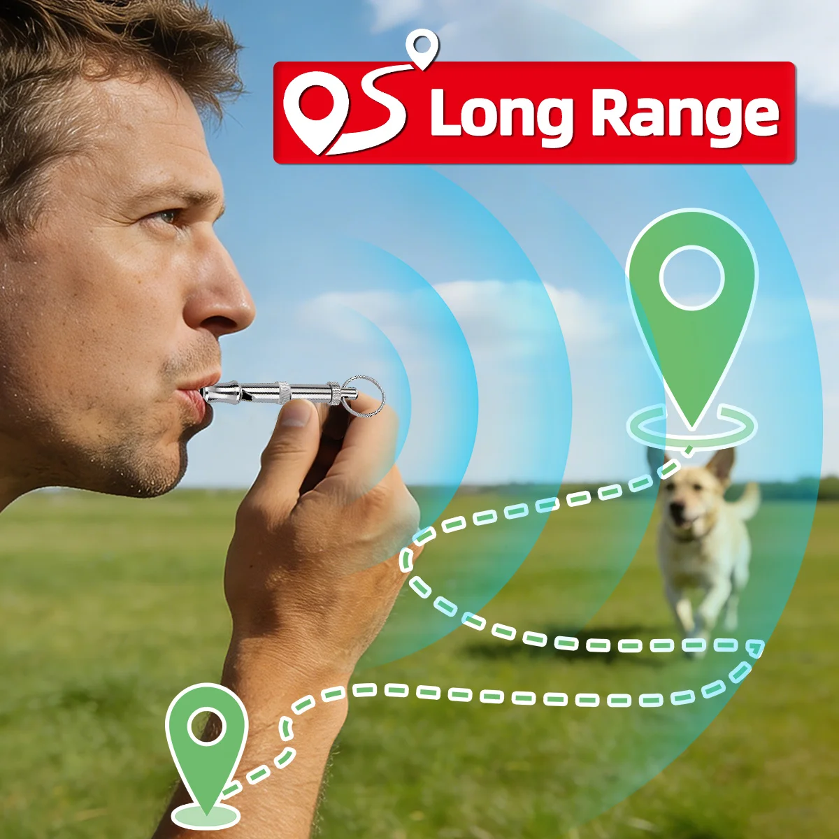 Apito de Treinamento ORCLEAB para Cães Ultrassônico Ajustável - Imagem 3
