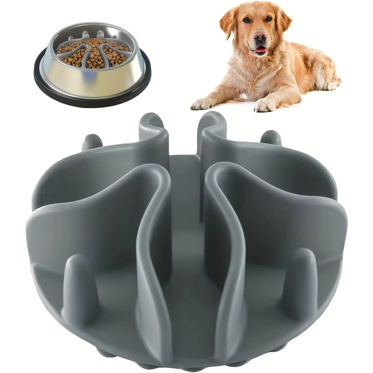 tigela lenta para cães de silicone