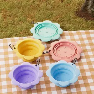 tigela dobrável de silicone para cães