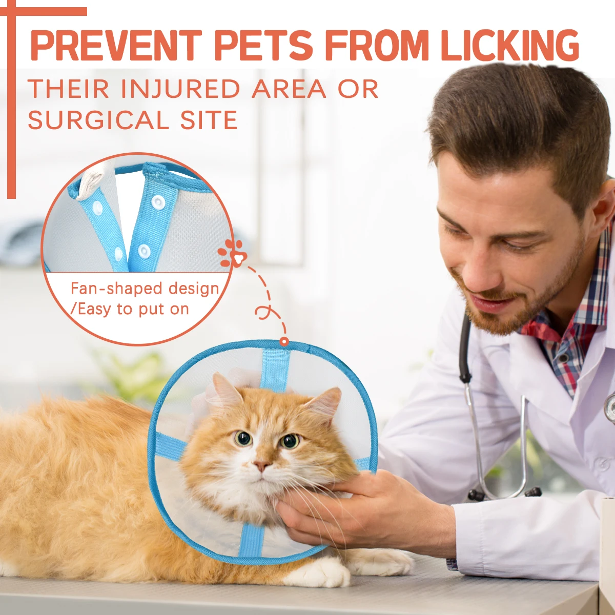Colar Elizabetano para Cães e Gatos Macio Ajustável - Imagem 3