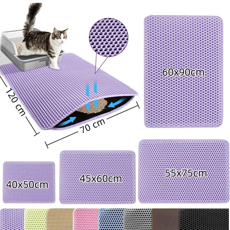 tapete para caixa de areia de gato roxo