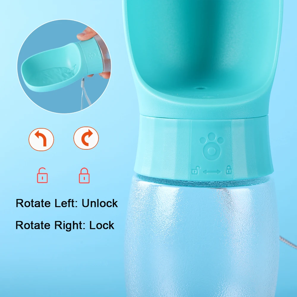 Garrafa de Água Portátil para Cães e Gatos com 300ml à Prova de Vazamentos - Imagem 3