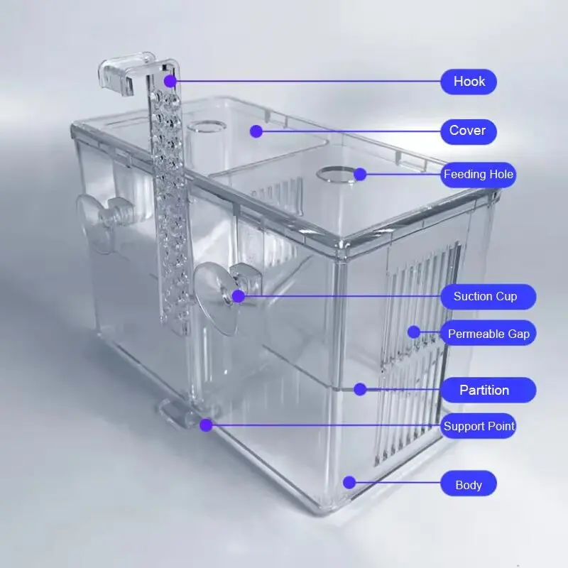 Caixa de Isolamento para Aquário Acrílico Transparente com Ganchos - Imagem 5