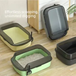 caixa de areia para gatos semi-fechada