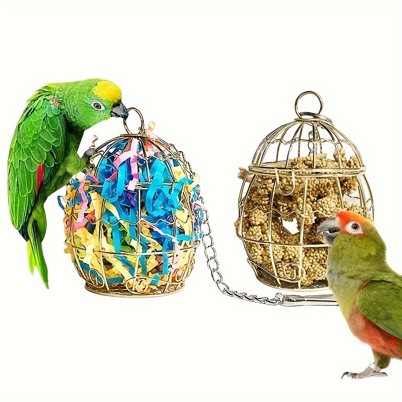 Brinquedo de Forrageamento para Pássaros de Metal Pendurável - Imagem 5