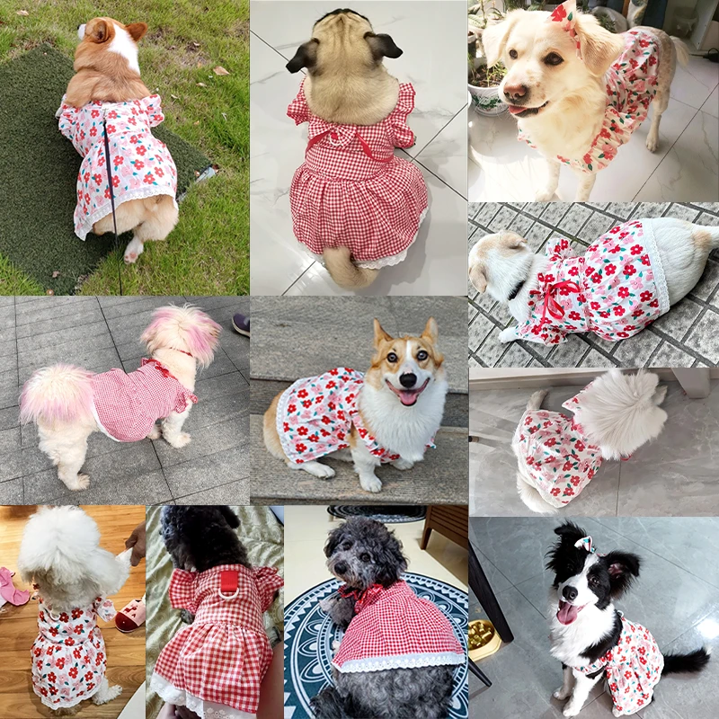 Vestido Floral para Cães e Gatos de Poliéster Respirável - Image 2