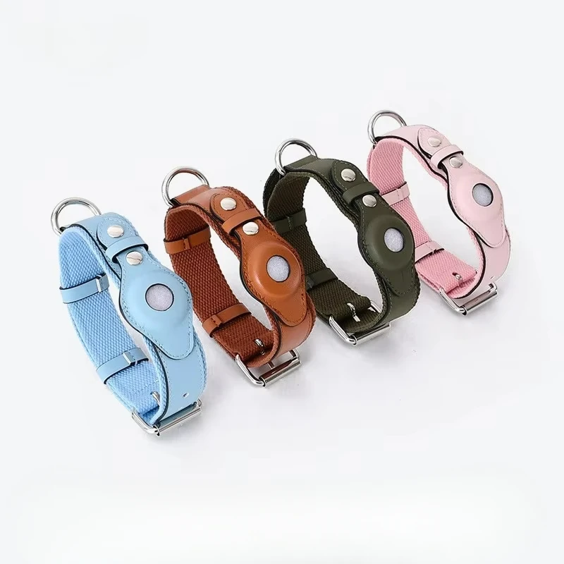 Coleira de Couro para Cães Médios e Grandes com Suporte AirTag - Imagem 2