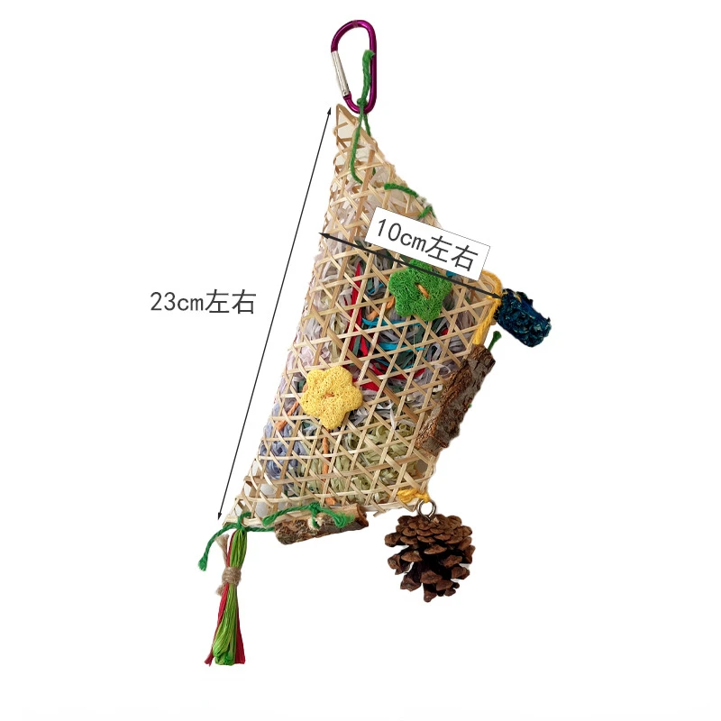 Brinquedo de Forrageamento para Pássaros de Bambu com Papel Triturado - Imagem 5