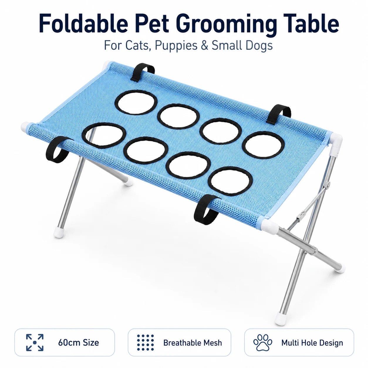 Mesa de Tosa Dobrável para Cães e Gatos Pequenos 60 cm Portátil - Image 2