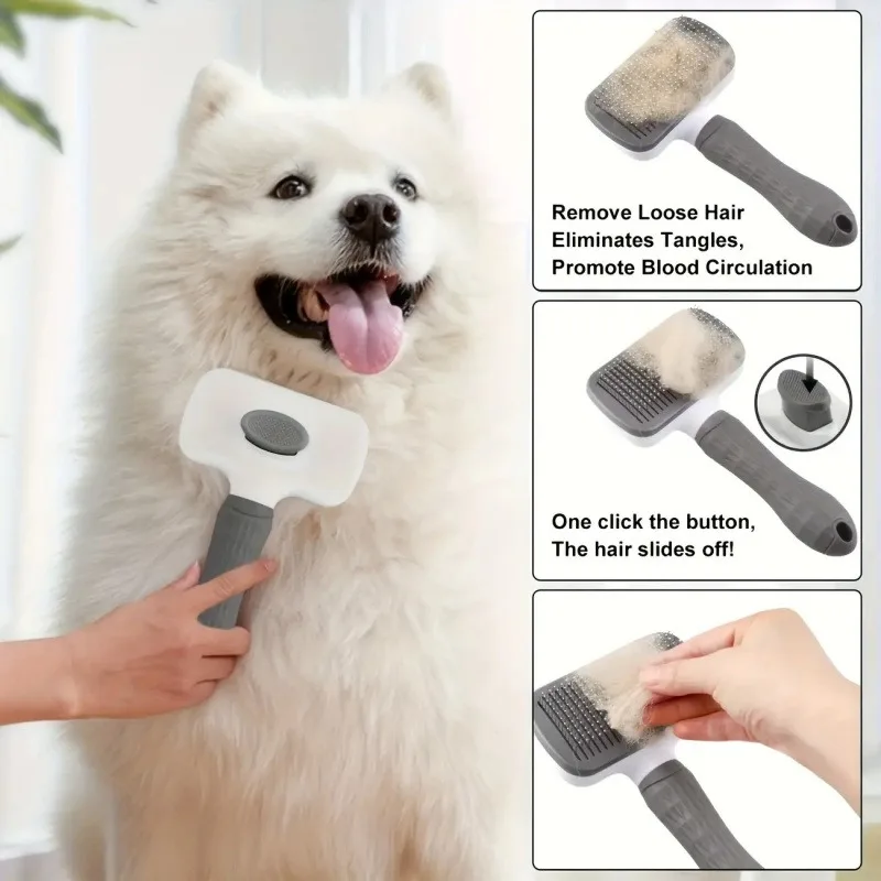 Escova de Limpeza para Gatos e Cães com Remoção de Pelos em Um Clique - Imagem 4