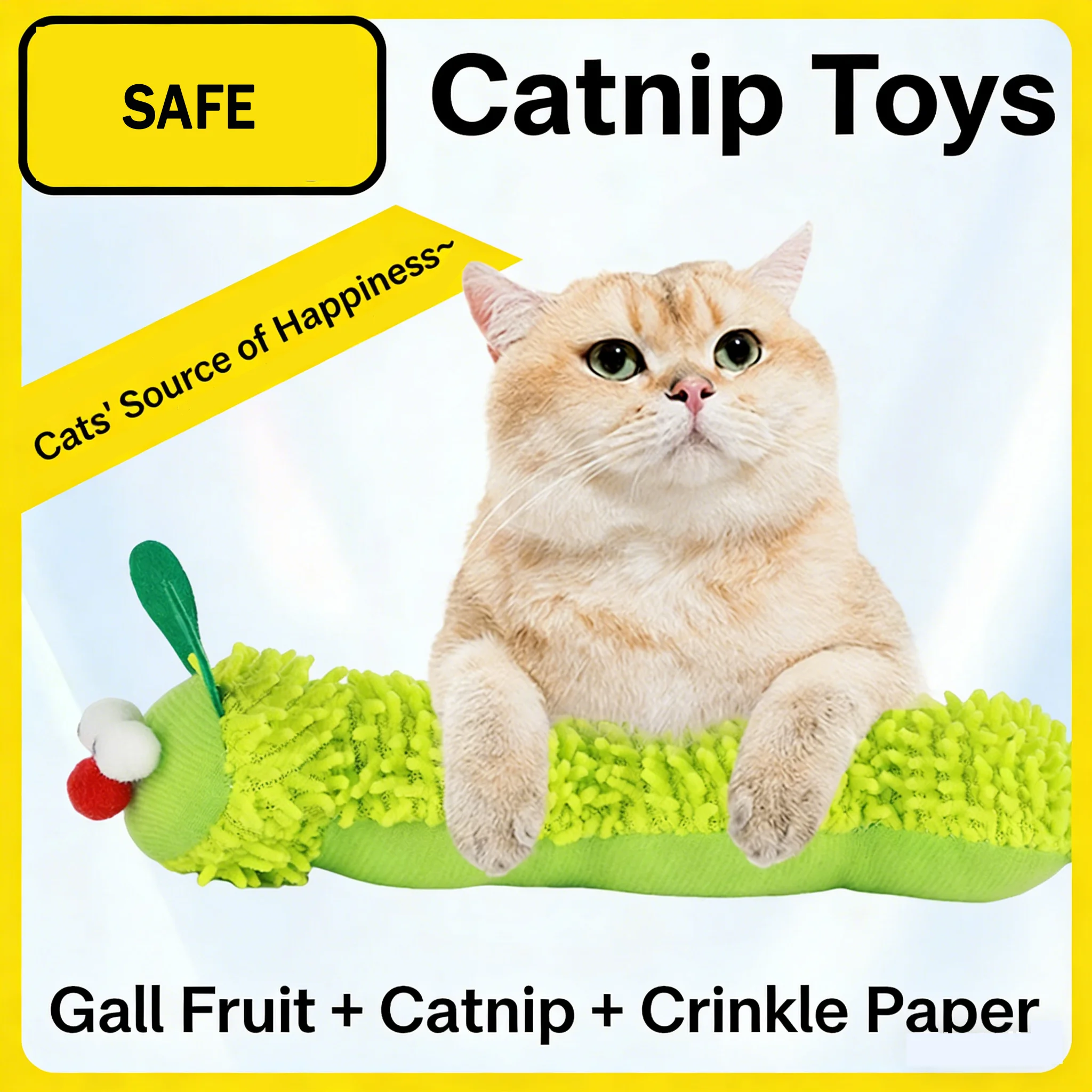 brinquedo de gato lagarta com menta
