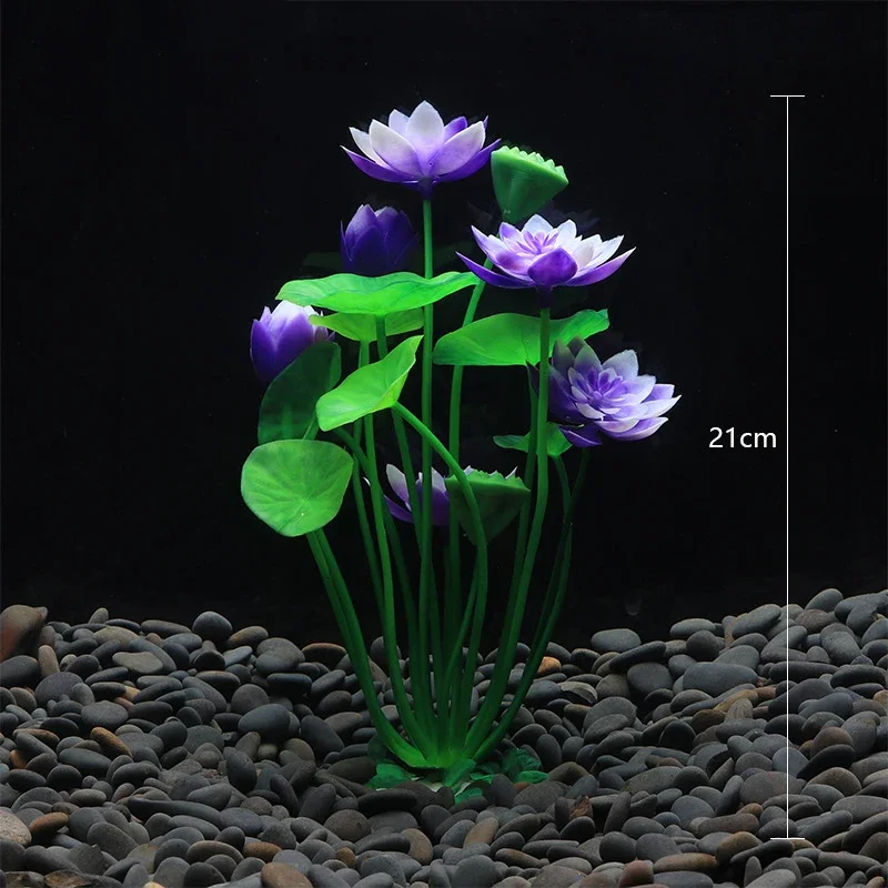 Planta de Lótus Artificial para Aquário 21 cm para Decoração - Imagem 4