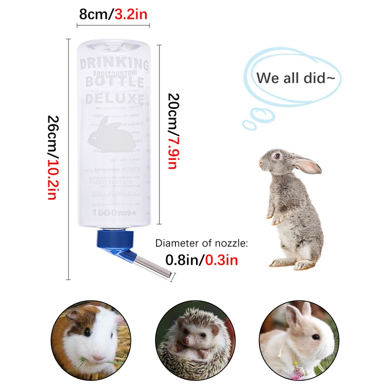 Bebedouro Pendurável para Coelhos 1000ml com Bico de Esfera - Imagem 4