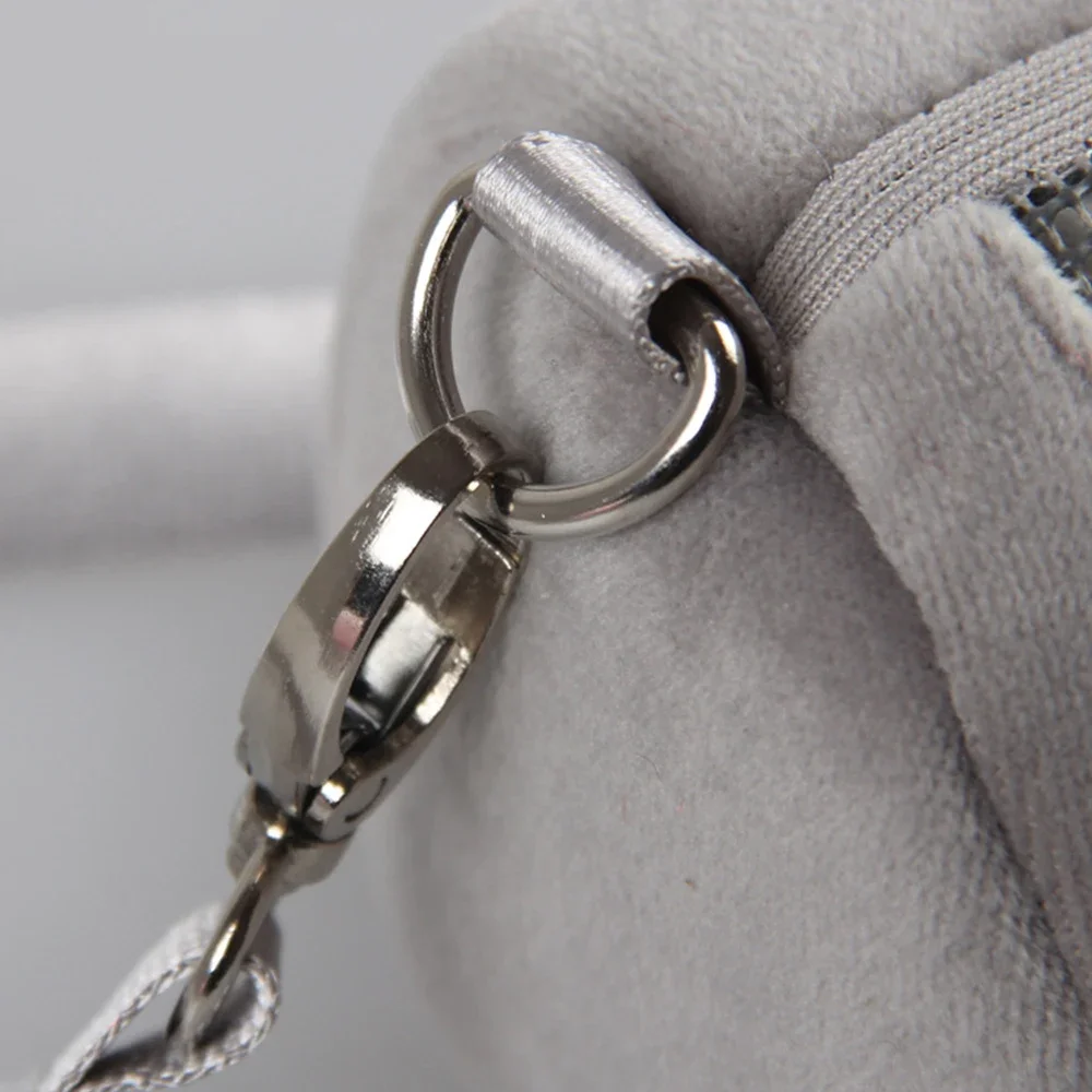 Mochila para Hamster de Lã de Diamante Cinza 11x7,5x7,5 cm para Viagem - Imagem 5