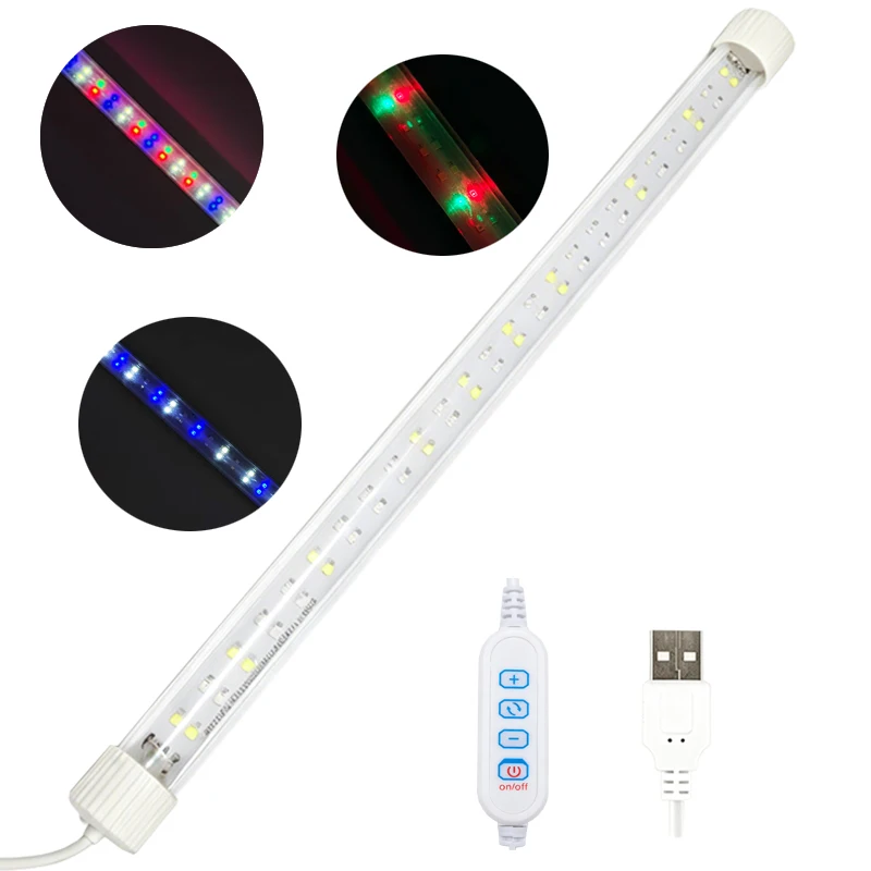 luz led submersível para aquário usb rgb