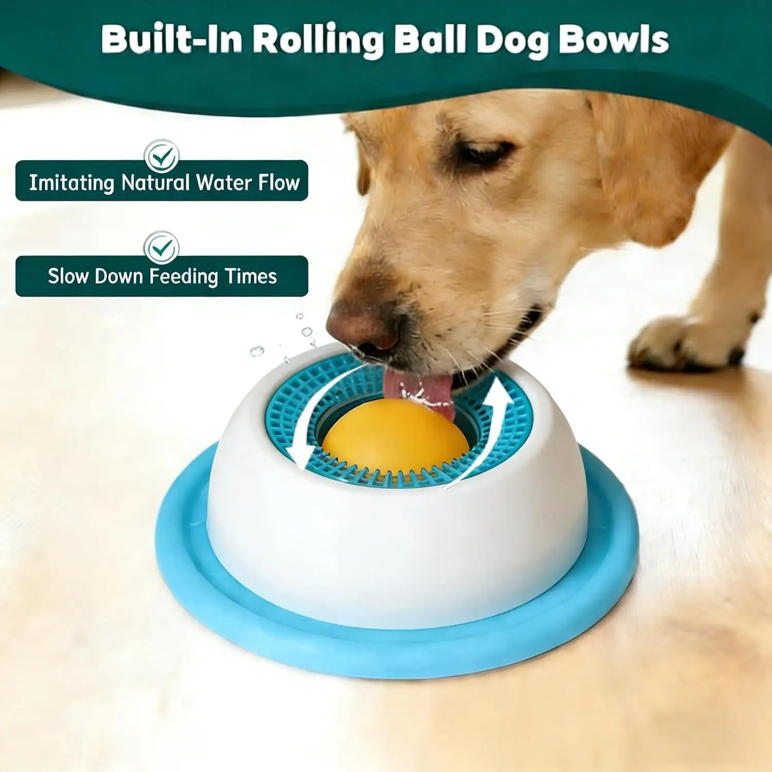 Tigela Antiderrapante para Cães e Gatos com Design de Alimentação Lenta - Imagem 5